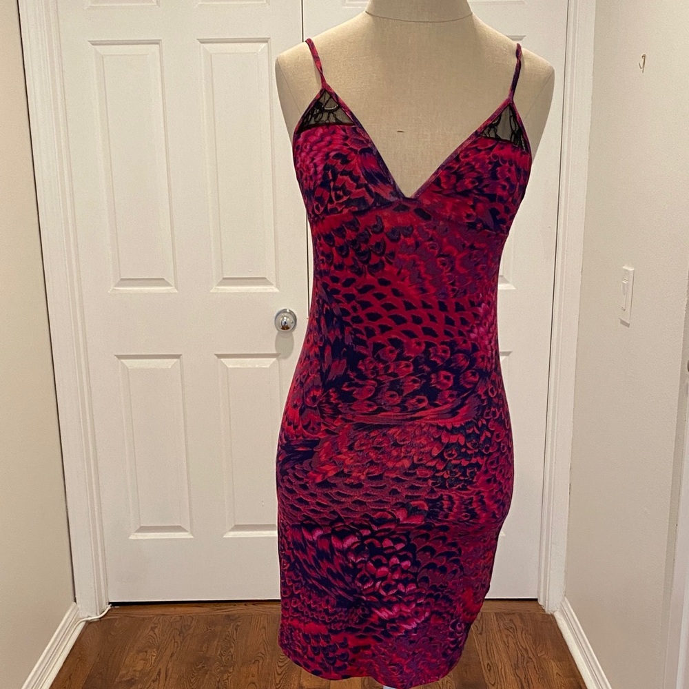 Moon Katz Pink and Black Patterned Dress